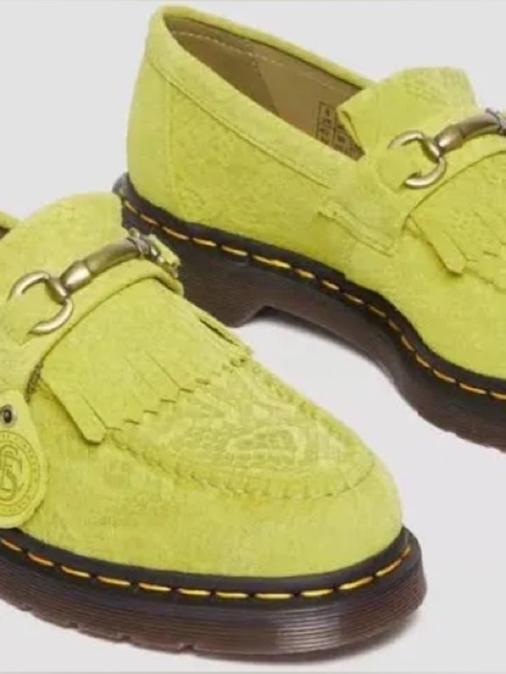 Dr. Martens Adrian Snaffle Repello Emboss Suede Kiltie Loafer Moss Green Shoes 9